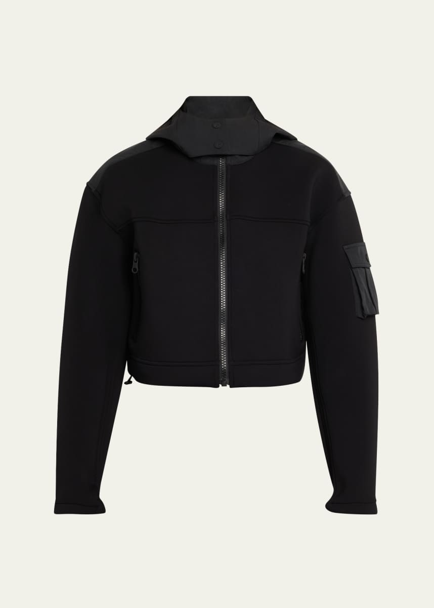 Blanc Noir Cropped Scuba Jacket