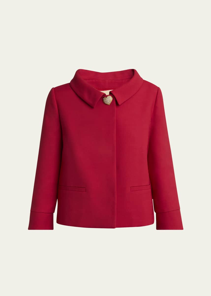 Valentino Garavani Crepe Couture Heart Button Jacket