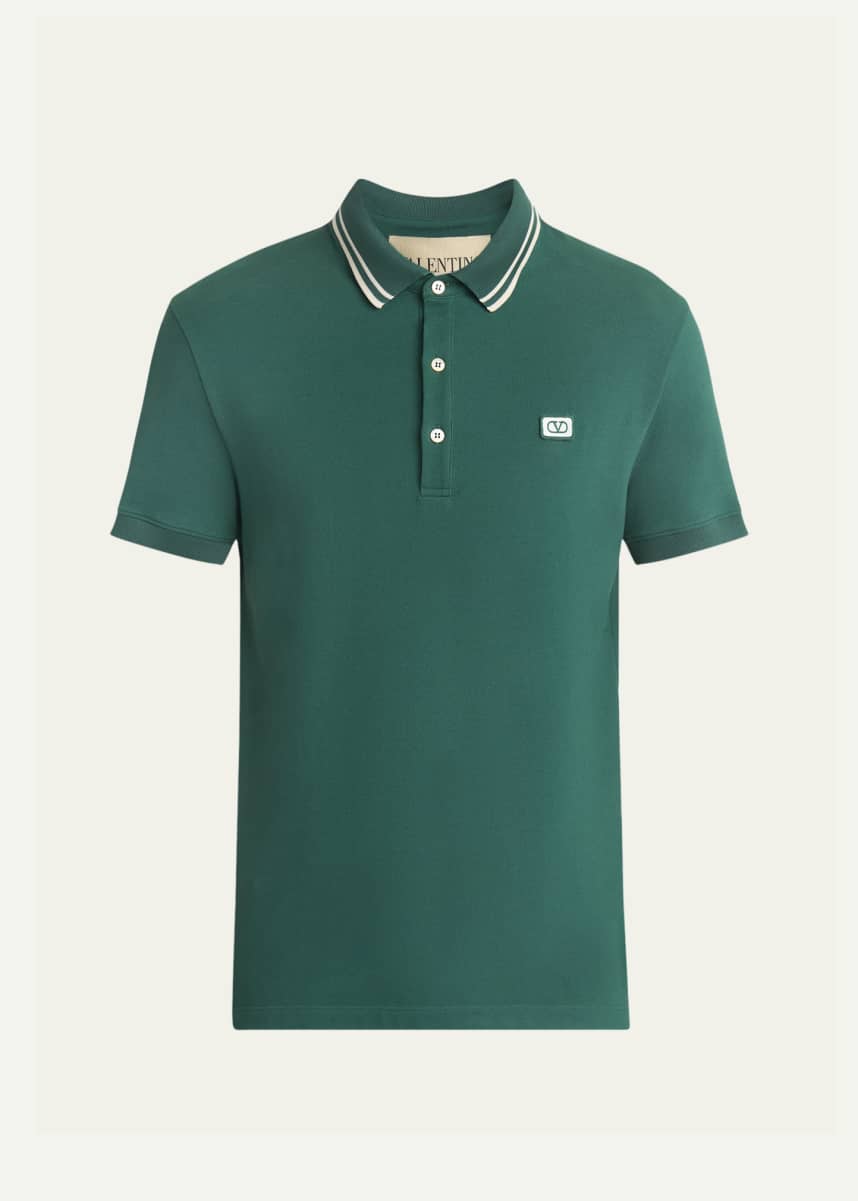 Tシャツ・カットソー VALENTINO Polo Valentino Garavani VLogo (V3MH01KB19 0NO) Valentino Garavani Men's VLogo-Patch Pique Polo Shirt
