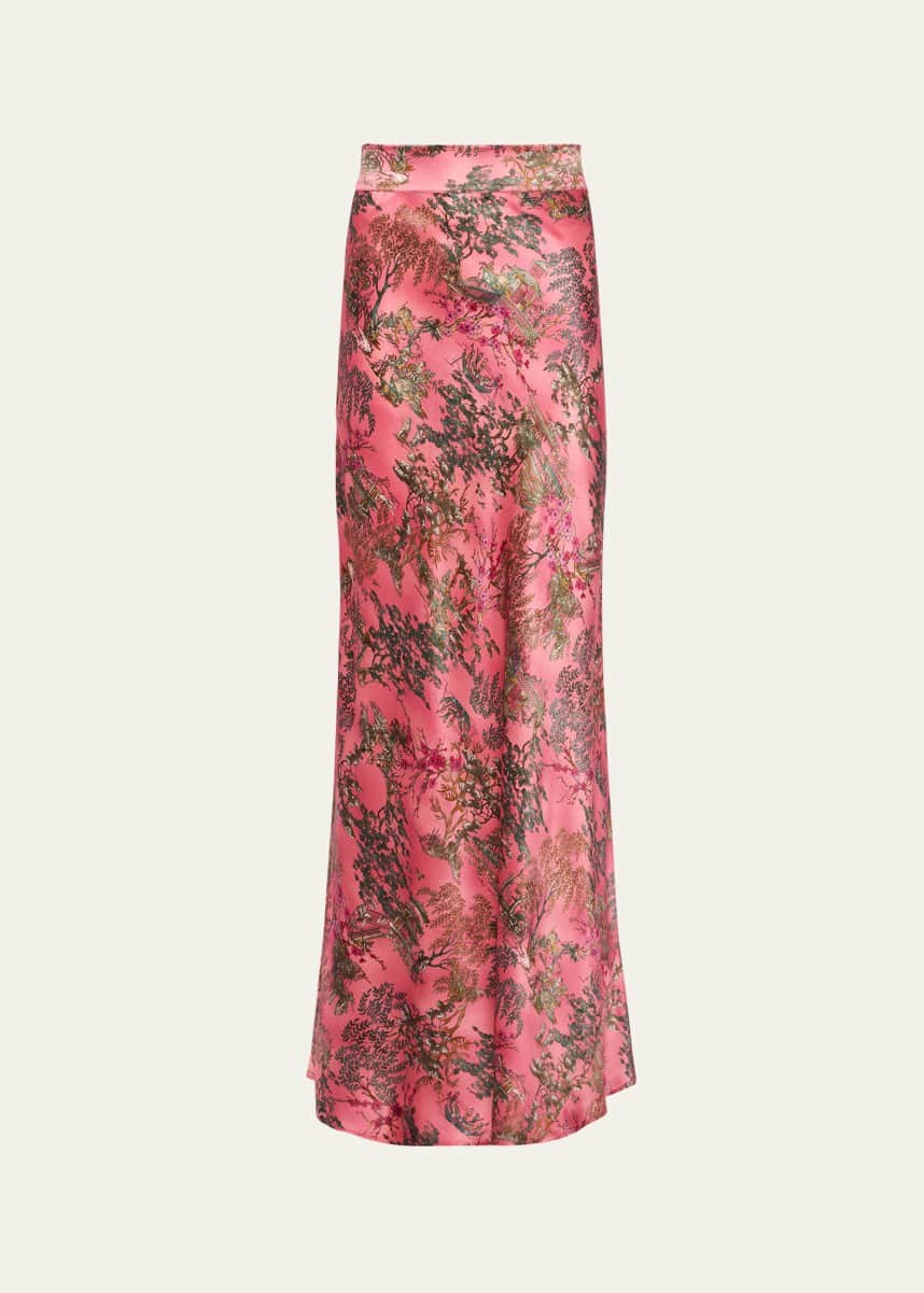 L'Agence Ryker Bias-Cut Silk Skirt
