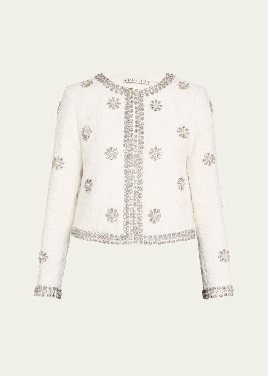 Alice + Olivia Kidman Embellished Tweed Jacket