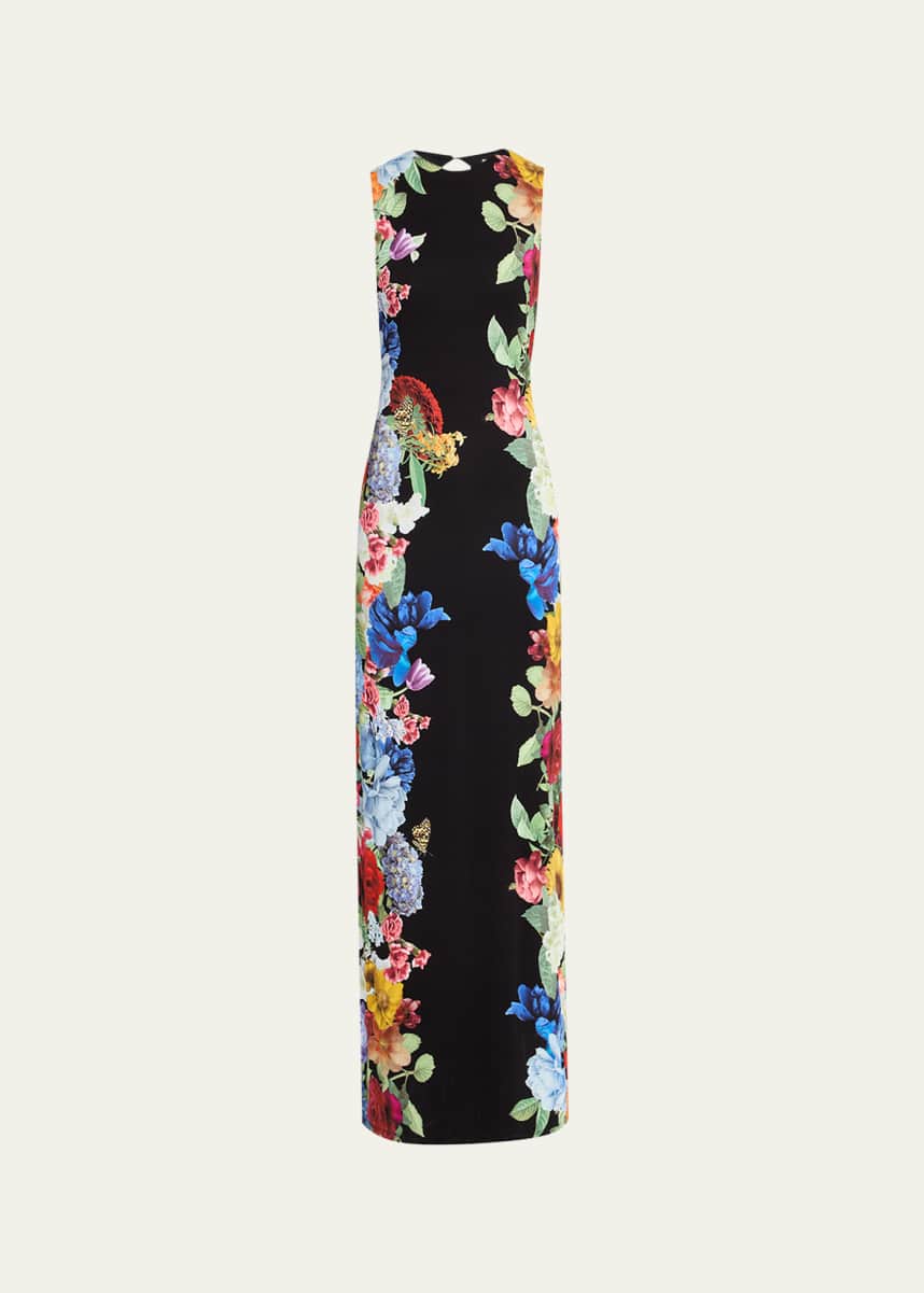 Alice + Olivia Delora Floral Sleeveless Maxi Dress