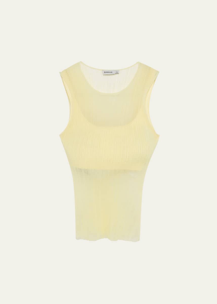 SIMKHAI Oakley Sheer Tank Top with Bralette