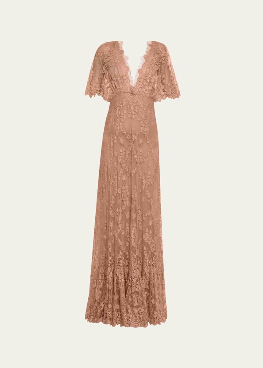 Elie Saab Long Lace Backless Dress
