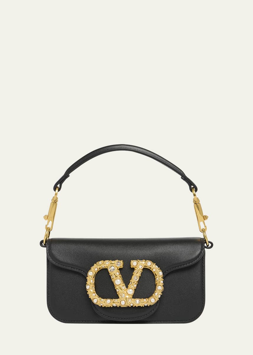 Valentino Garavani Loco Studded VLOGO Small Leather Shoulder Bag