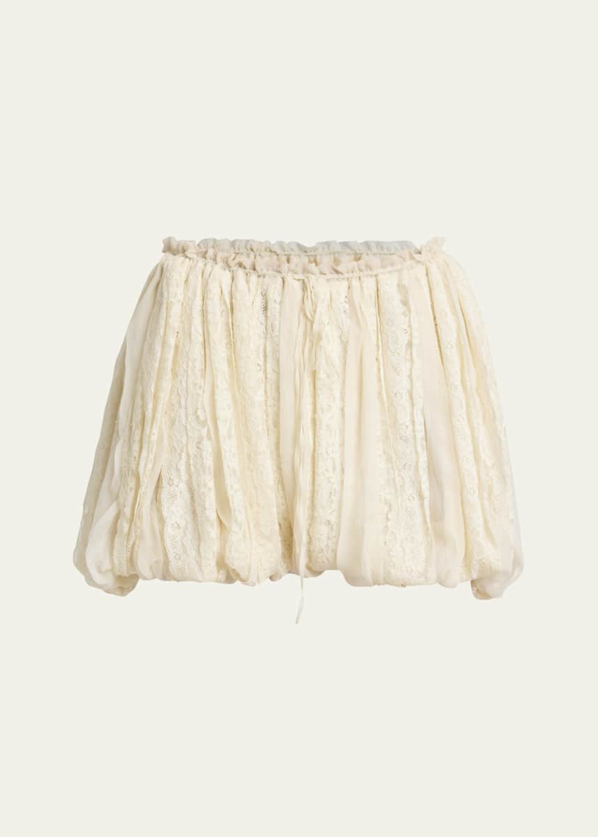 Chloe Mini Bloomy Floral Lace Drawstring Shorts