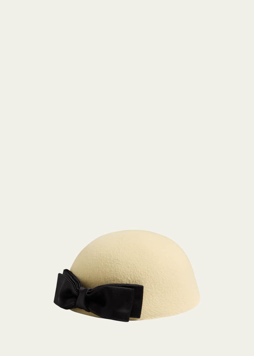 Valentino Garavani Dyed Rabbit Hair Bow Beret