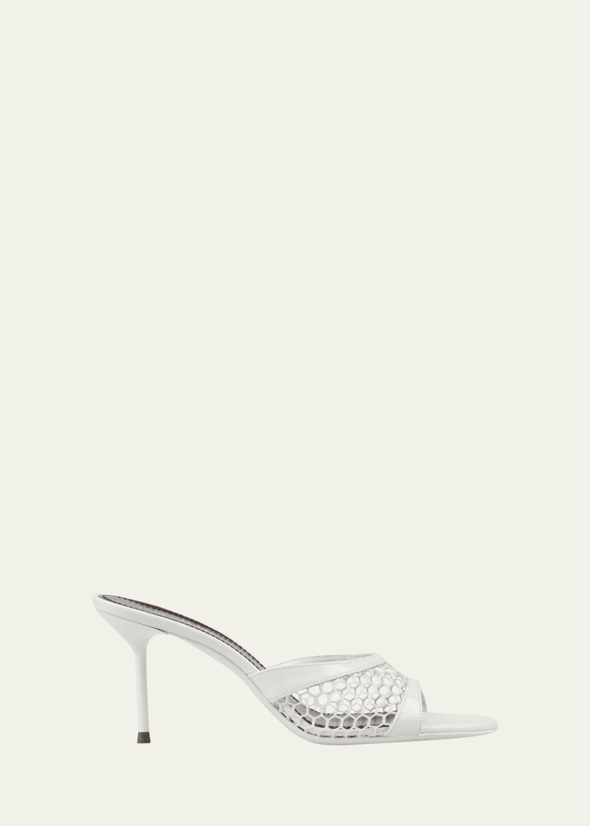 Paris Texas Lidia Mesh Leather Mule Sandals