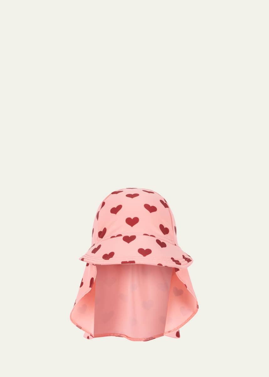 Konges Slojd Girl's Manuca Heart-Print Sun Hat, Size Newborn-8