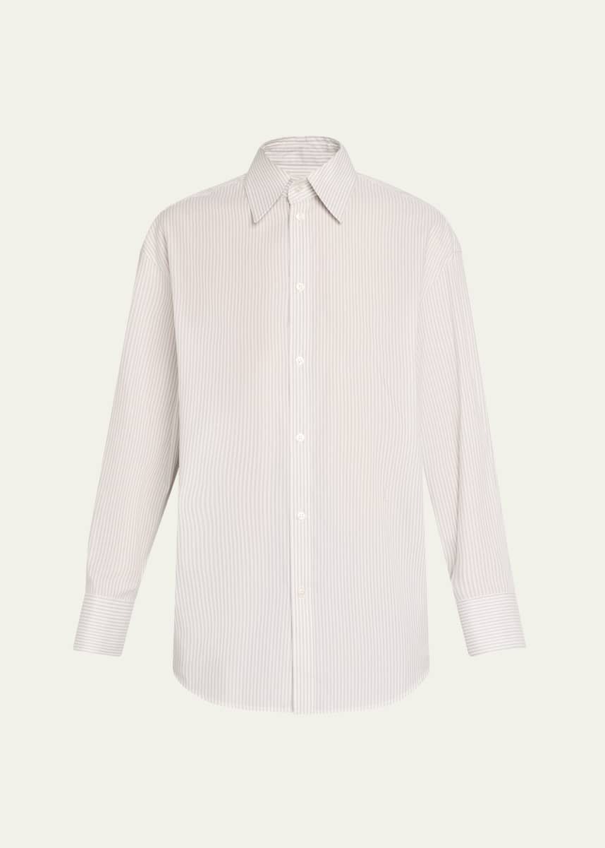 Saint Laurent Long-Sleeve Collared Button-Down Blouse
