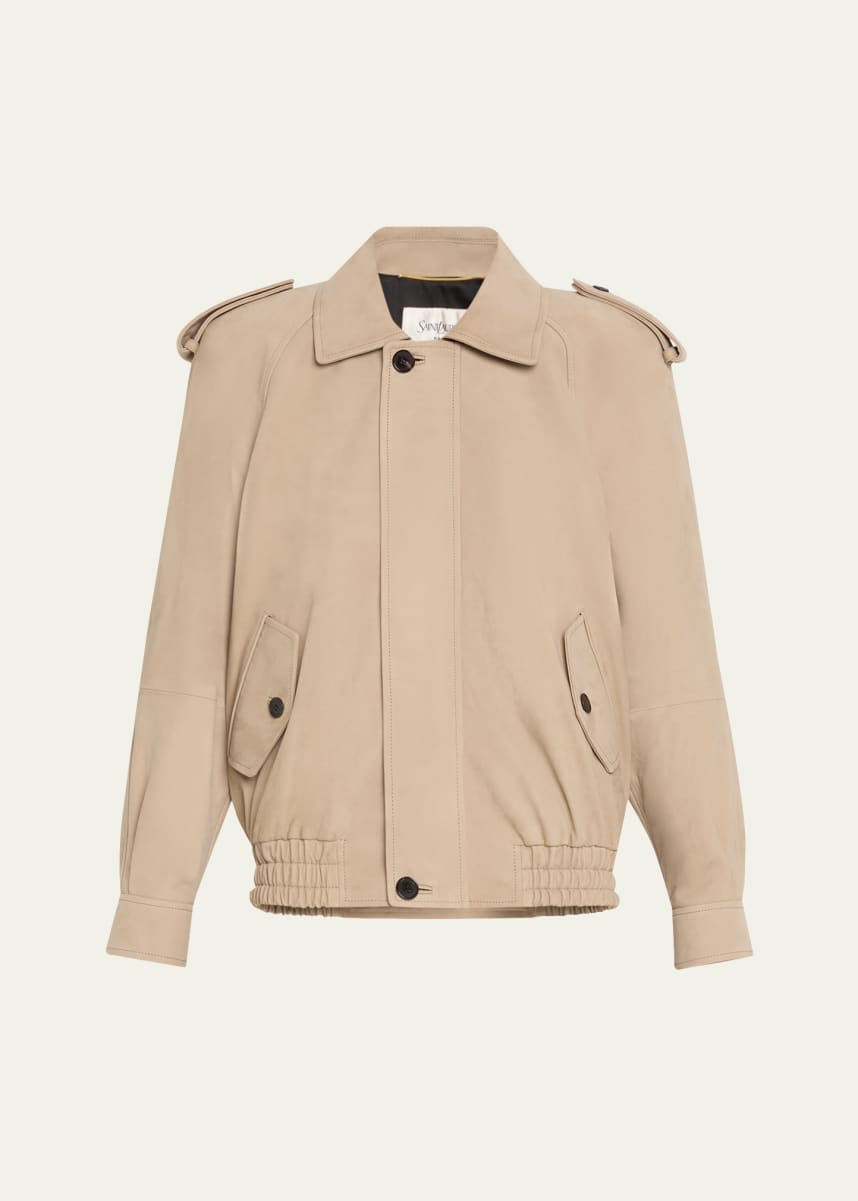 Saint Laurent Oversized Suede Moto Jacket