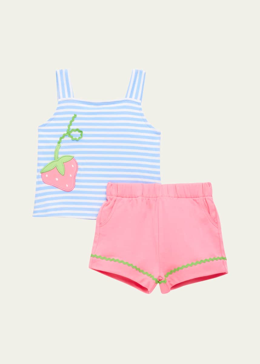 Florence Eiseman Girl's Striped Top W/ Shorts, Size 18M-6