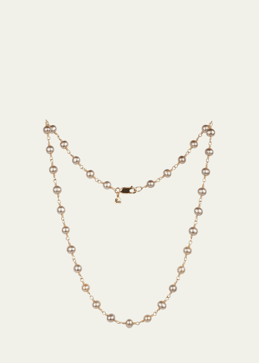 Presley Oldham Canyon Necklace with Pearls, 16"L