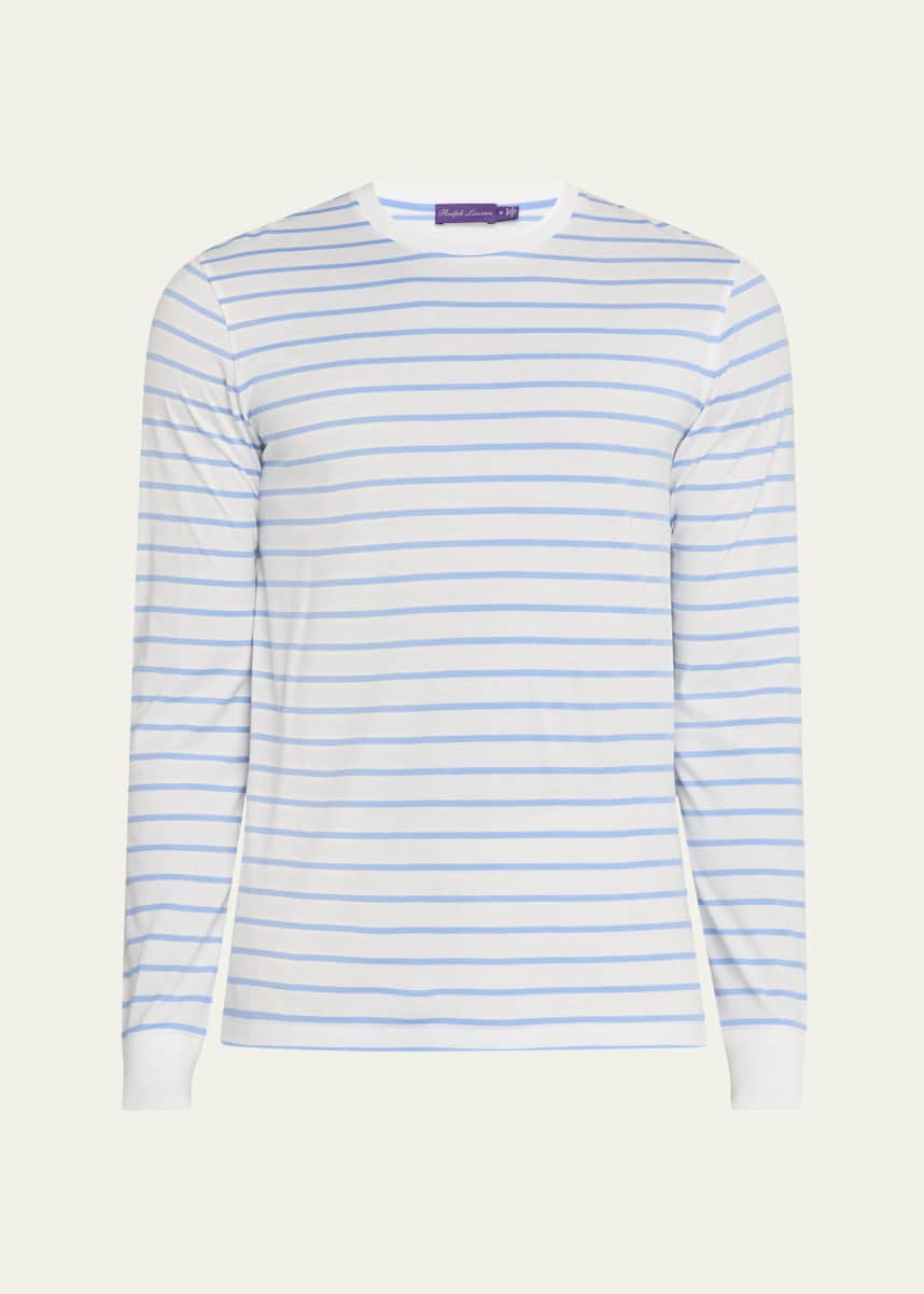 Ralph Lauren Purple Label Men's Cotton Lisle Striped T-Shirt