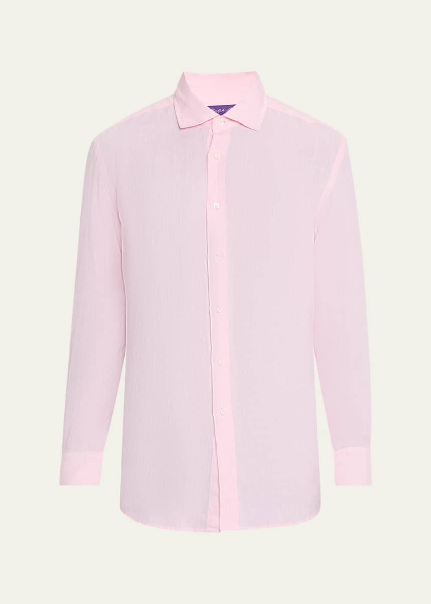 Ralph Lauren Purple Label Men's Basketweave Linen Sport Shirt