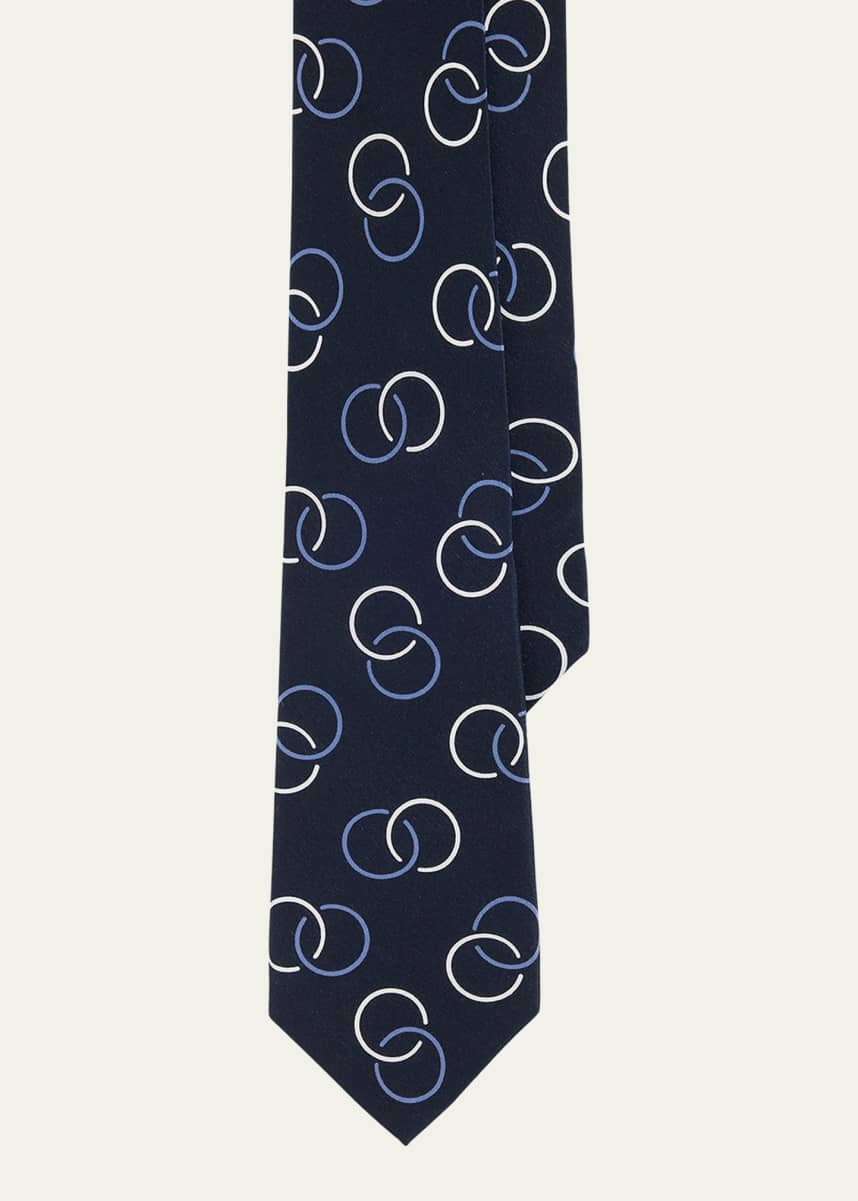 Ralph Lauren Purple Label Men's Linked Circles Silk Crepe Tie