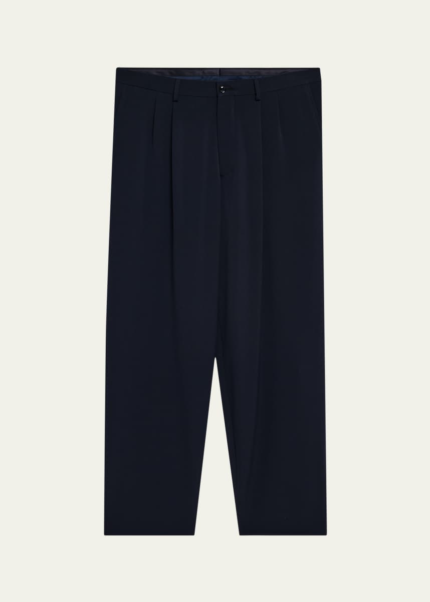 Giorgio Armani Men's Pleated Virgin Wool Trousers