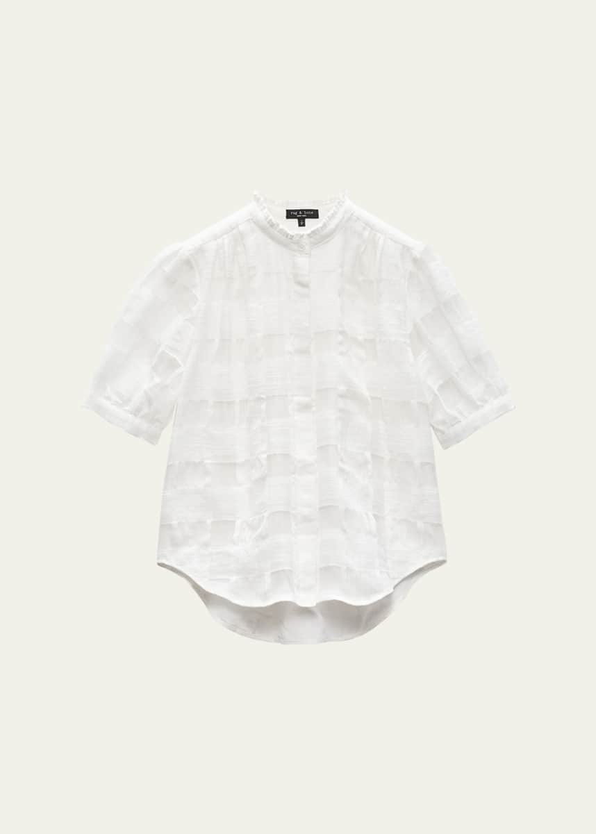 Rag & Bone Jordan Plaid Short-Sleeve Top
