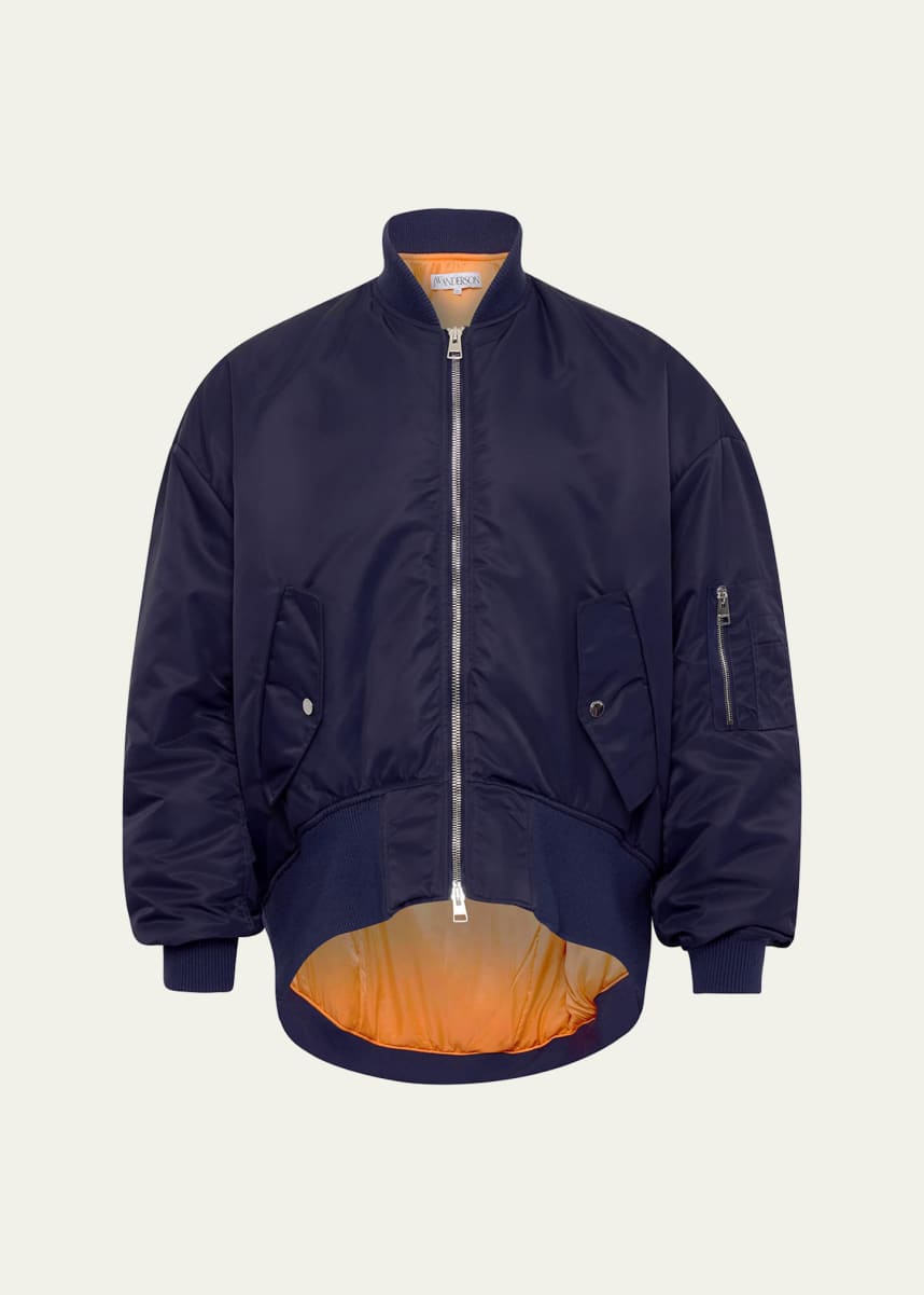 JW Anderson Men's Oversized Curved Hem Bomber Jacket