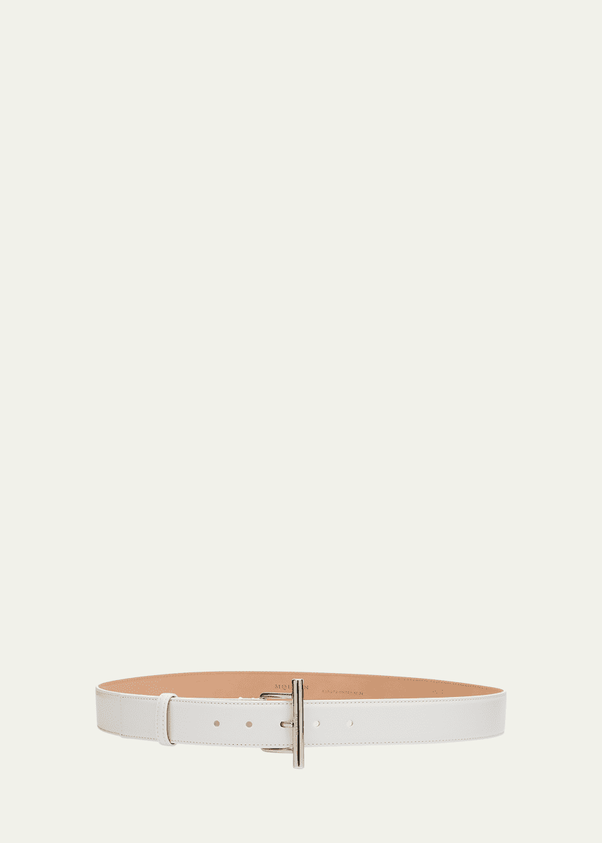 McQueen T-Bar Skinny Leather Belt