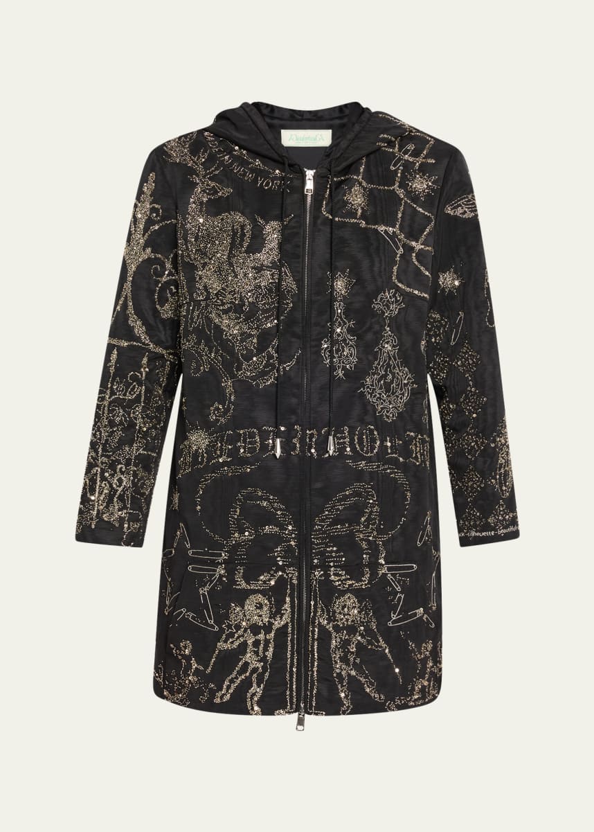 Wiederhoeft Bedazzled Manifesto Hoodie Mini Dress