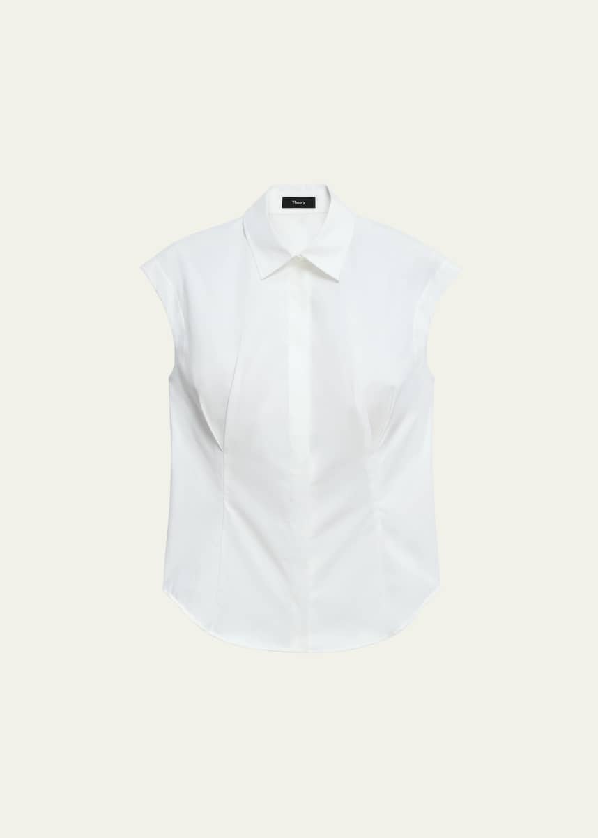 Theory Cap-Sleeve Cinch Shirt