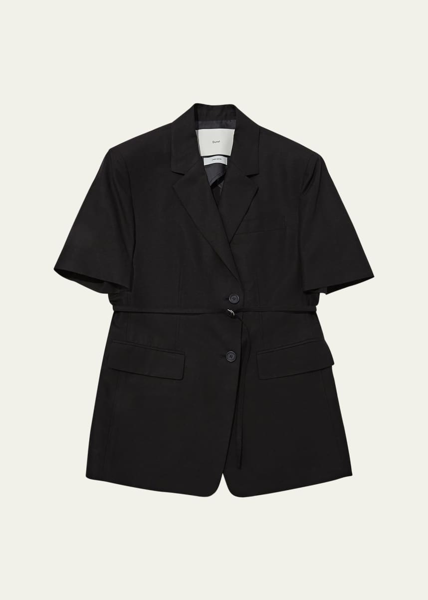Dunst Belted Short-Sleeve Linen Jacket