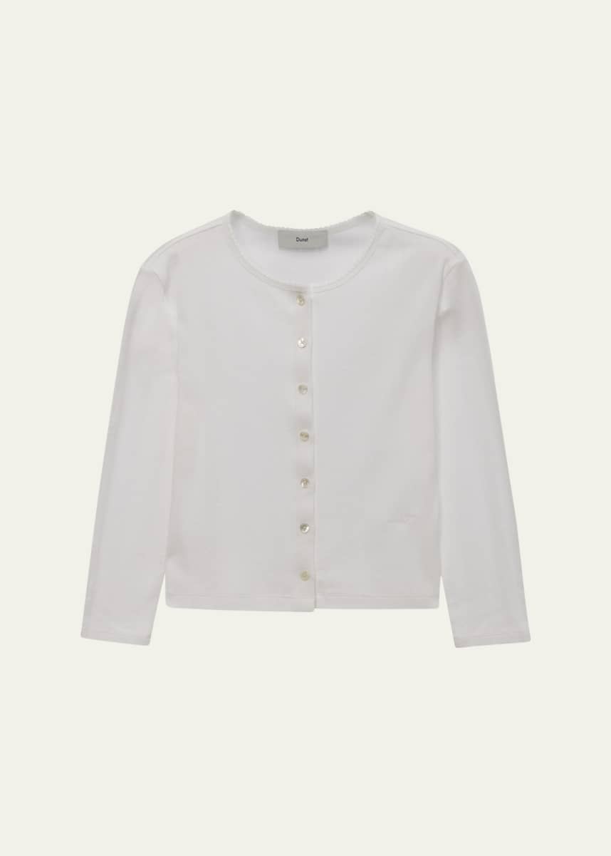 Dunst Pointelle Knit Crewneck Cardigan