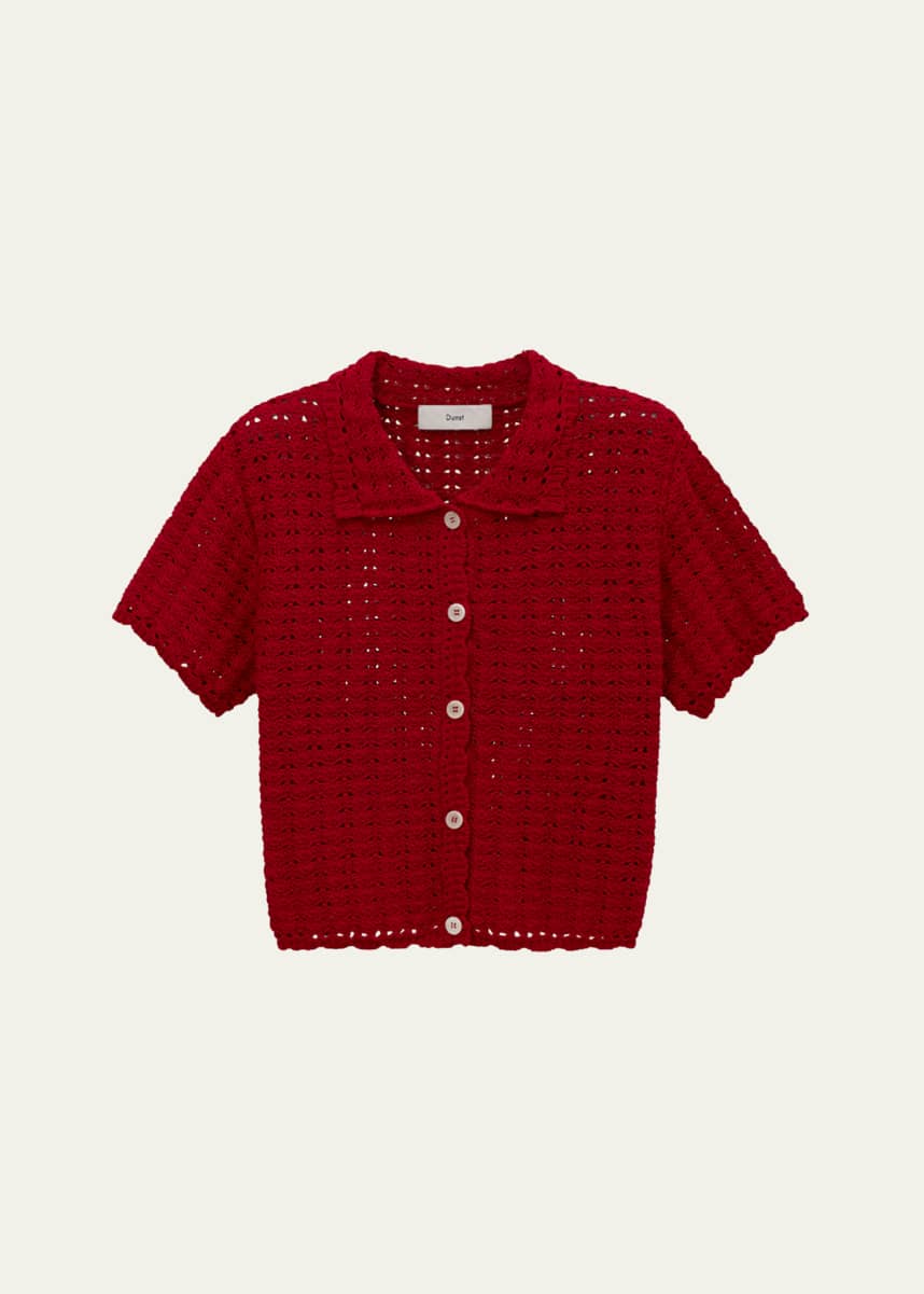 Dunst Short-Sleeve Crochet Cardigan