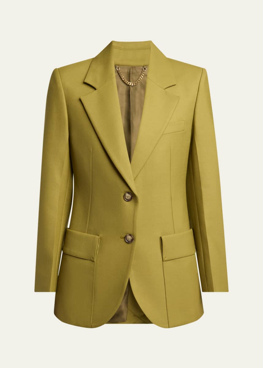 Victoria Beckham Patch-Pocket Single-Breasted Jacket