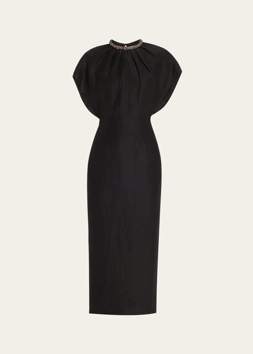 Roland Mouret Diamante Neck Midi Dress