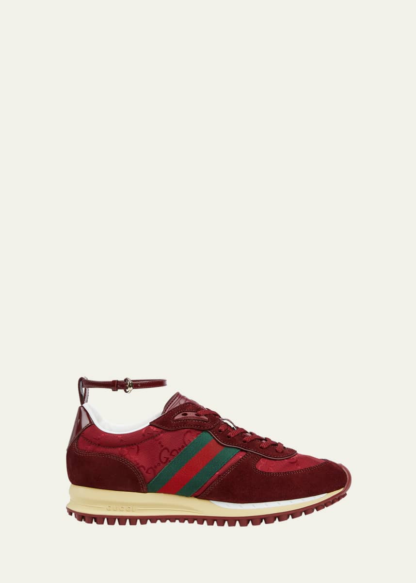 Gucci Suede Re-Motion Ankle Strap Sneakers