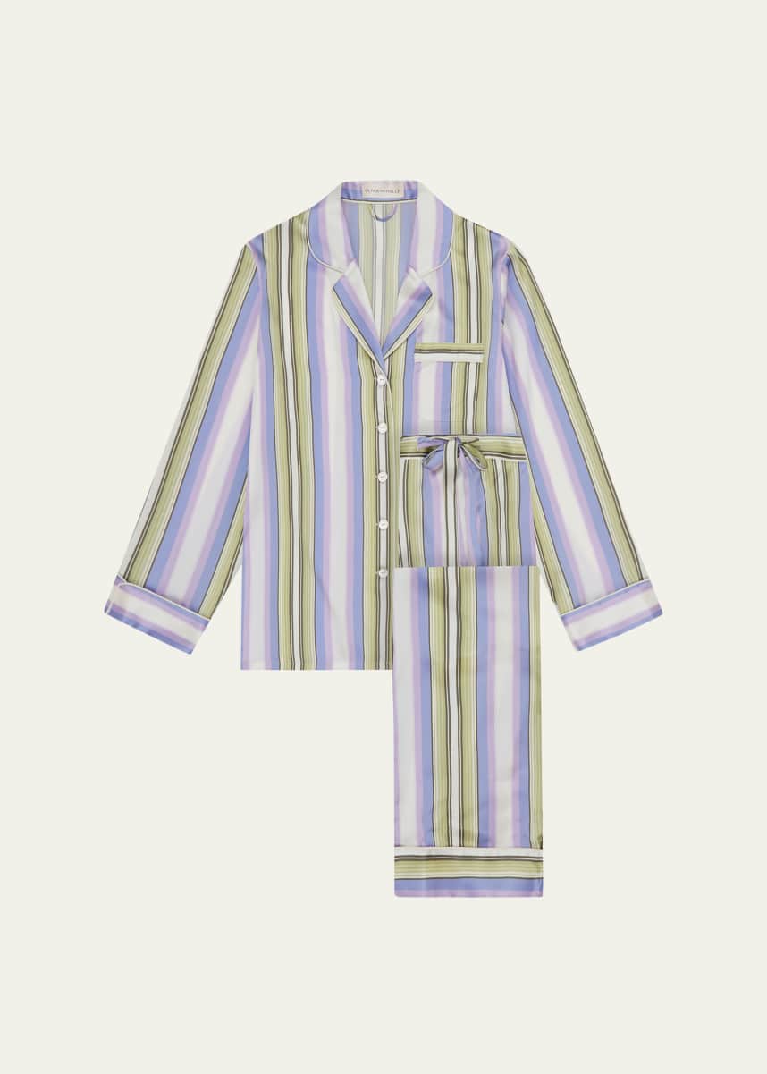 Olivia von Halle Lila Printed Silk Satin Pajama Set