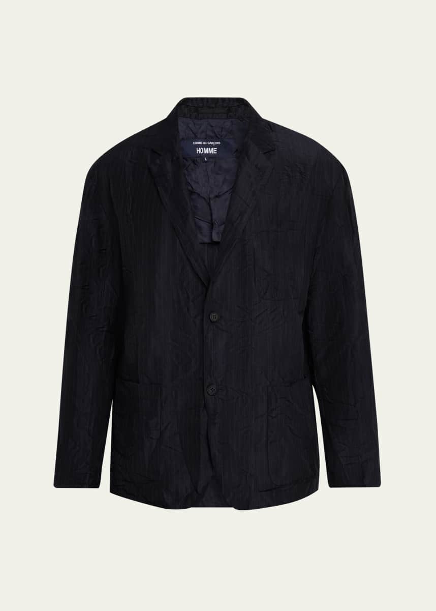 CDG HOMME Men's Pinstripe Ramie Crinkle Sport Coat