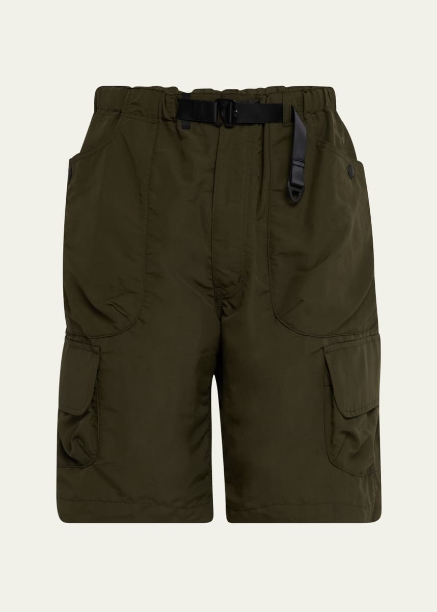 CDG HOMME Men's Tussah Nylon Buckle Cargo Shorts