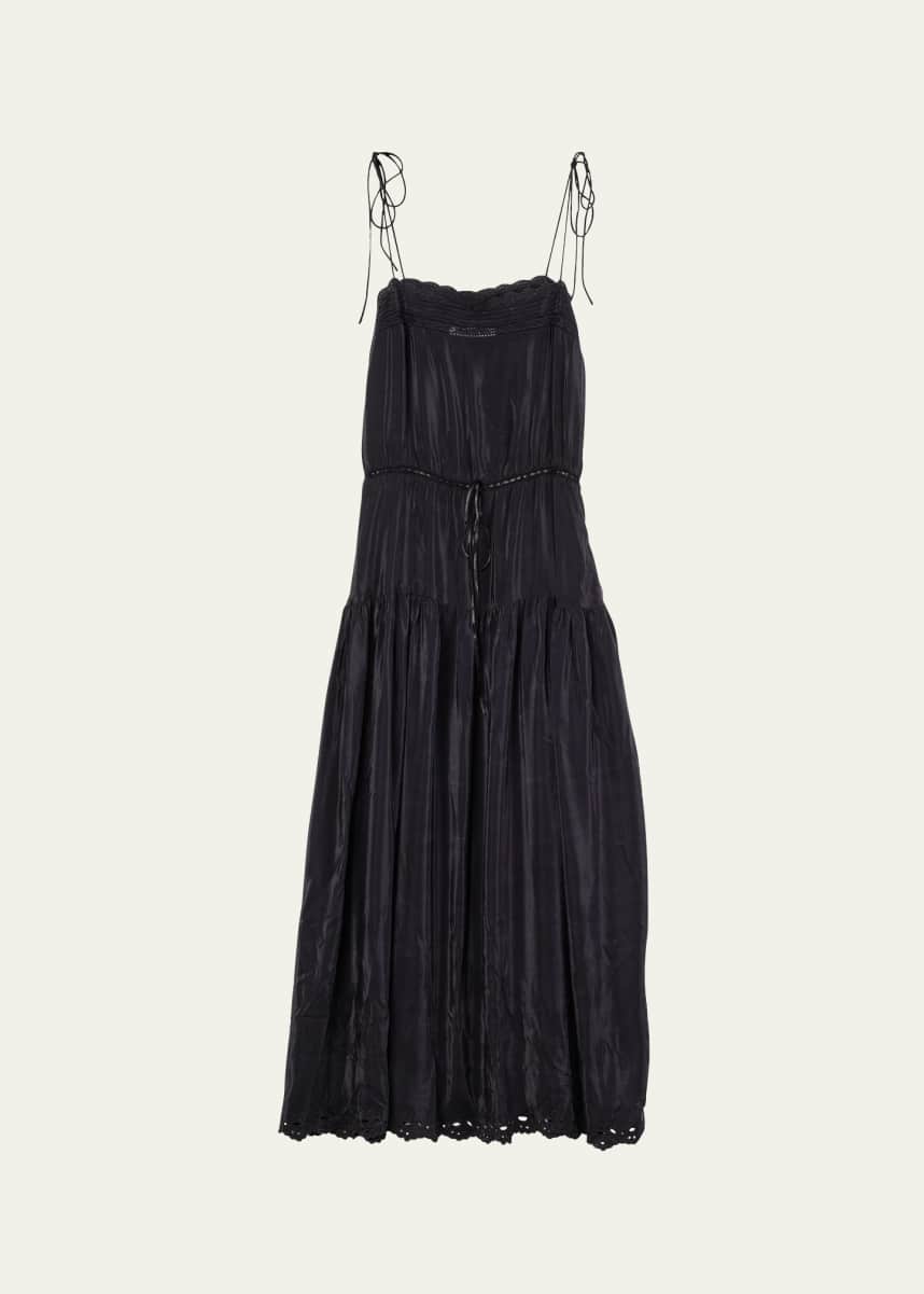 Ciao Lucia Petra Sleeveless Lace-Trim Midi Dress
