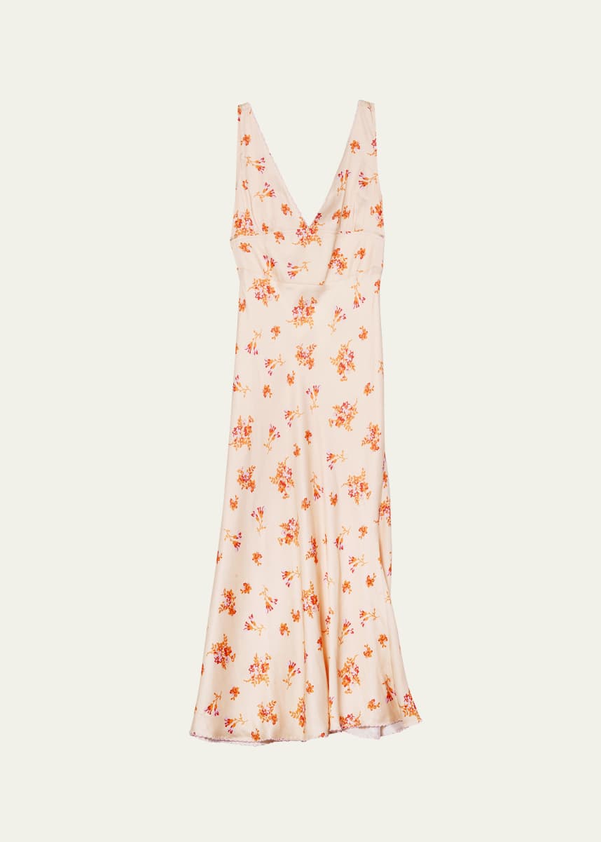Ciao Lucia Tejat Floral V-Neck Midi Dress