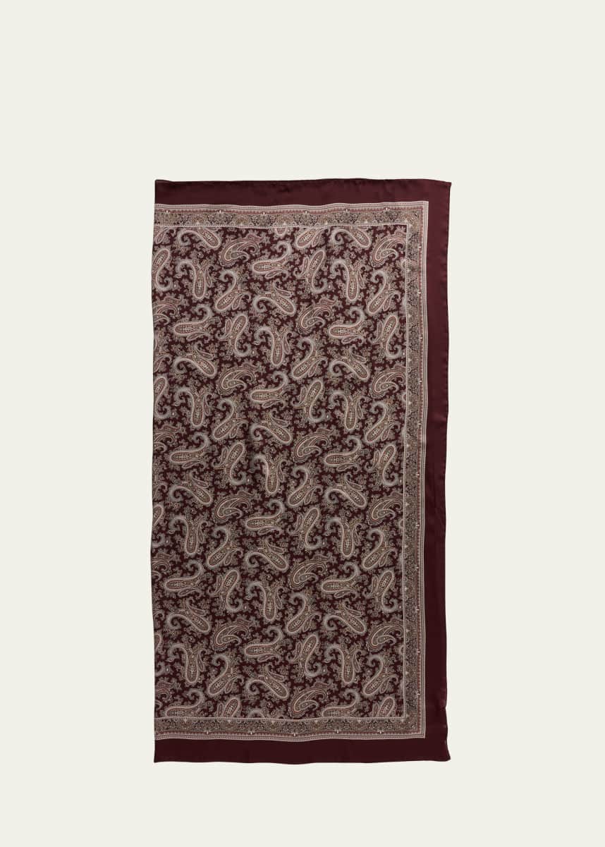 Saint Laurent Paisley Silk Charmeuse Scarf