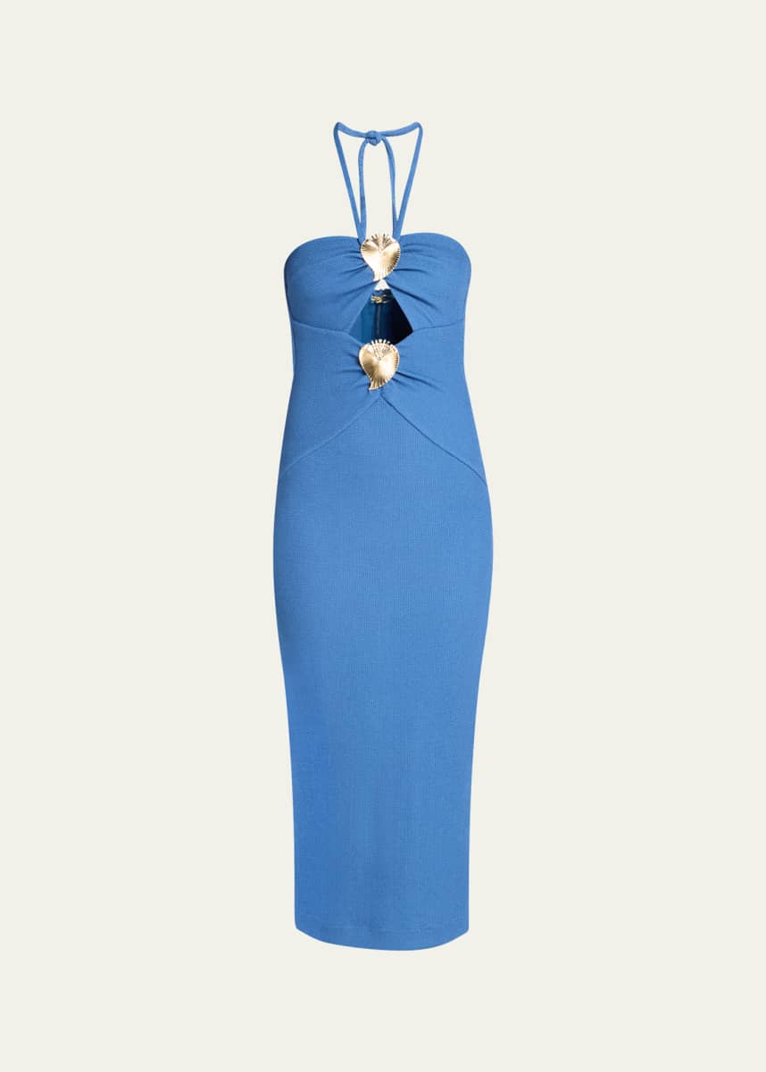 PatBO Merian Knit Halter Midi Dress