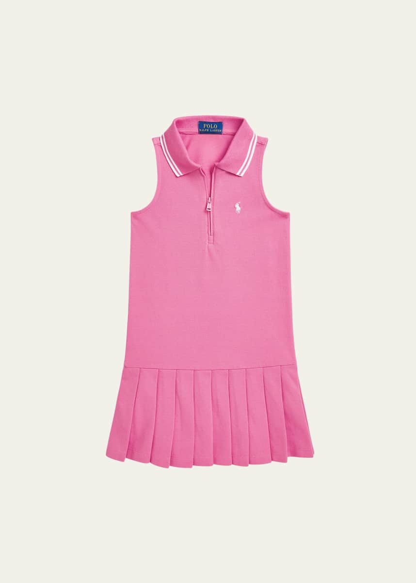 Ralph Lauren Childrenswear Girl's Pony Embroidered Pleated Tennis Dress, Size 2-6X