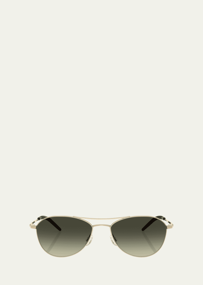 Oliver Peoples Aero II Steel Aviator Sunglasses