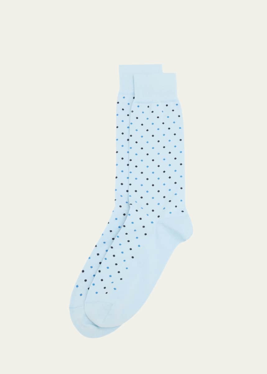 Pantherella Men's Needham Polka Dot Crew Socks