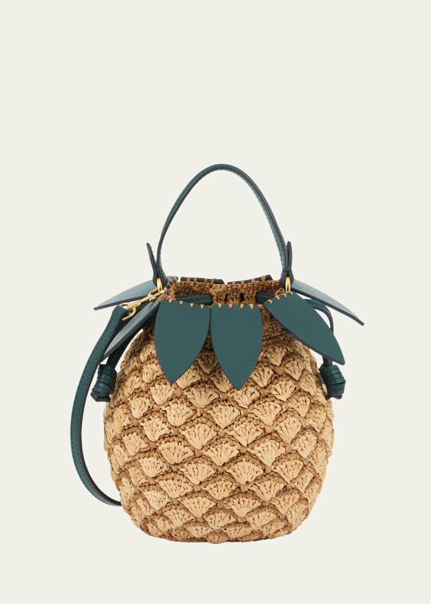 Anya Hindmarch Pineapple Raffia and Leather Crossbody Bag