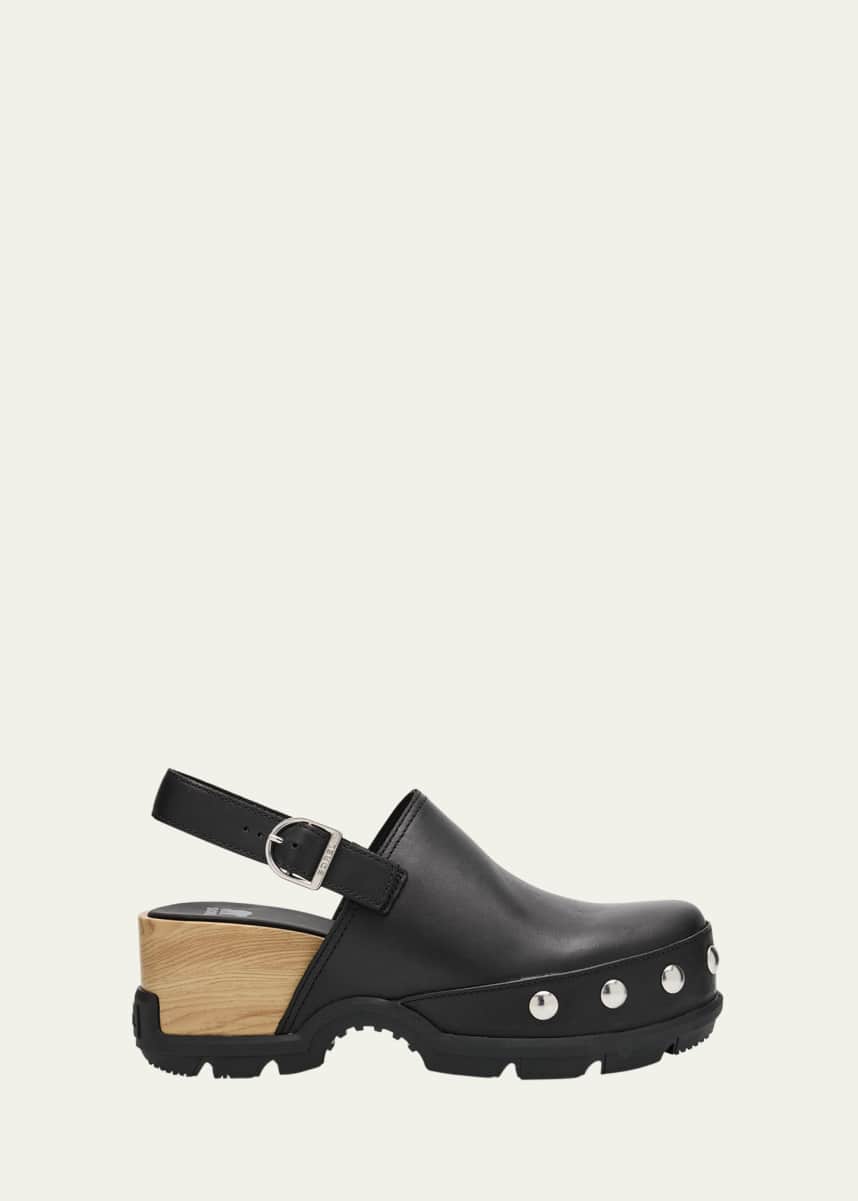 Sorel Roman Leather Slingback Platform Clogs