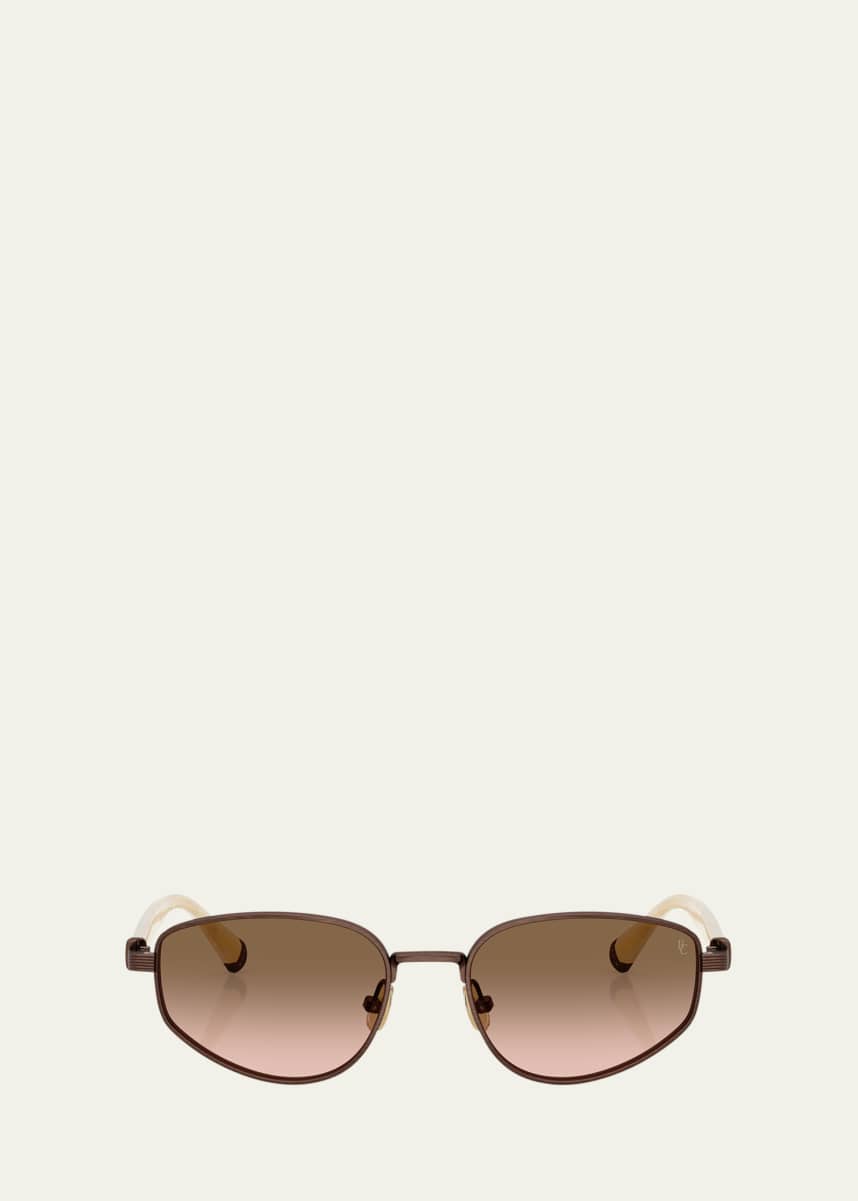Brunello Cucinelli Titanium Oval Sunglasses
