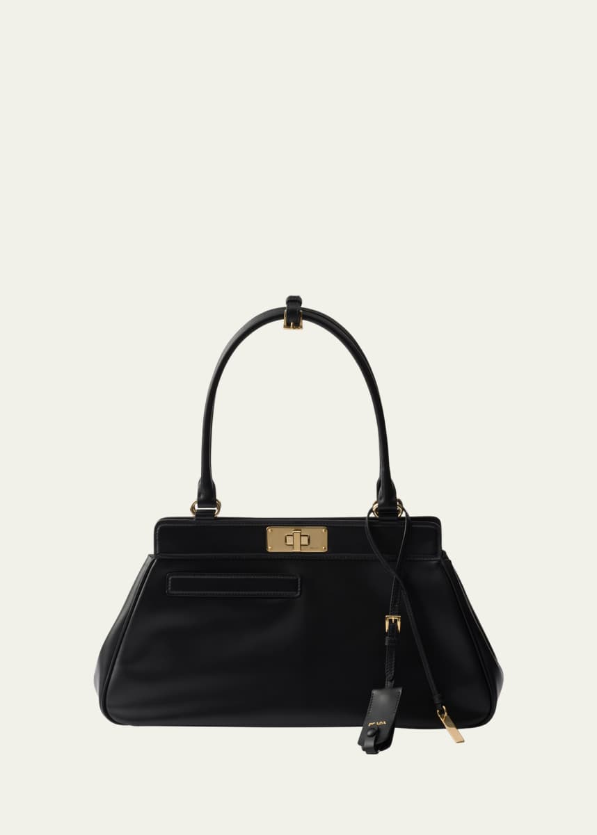 Prada Framed Leather Top-Handle Bag