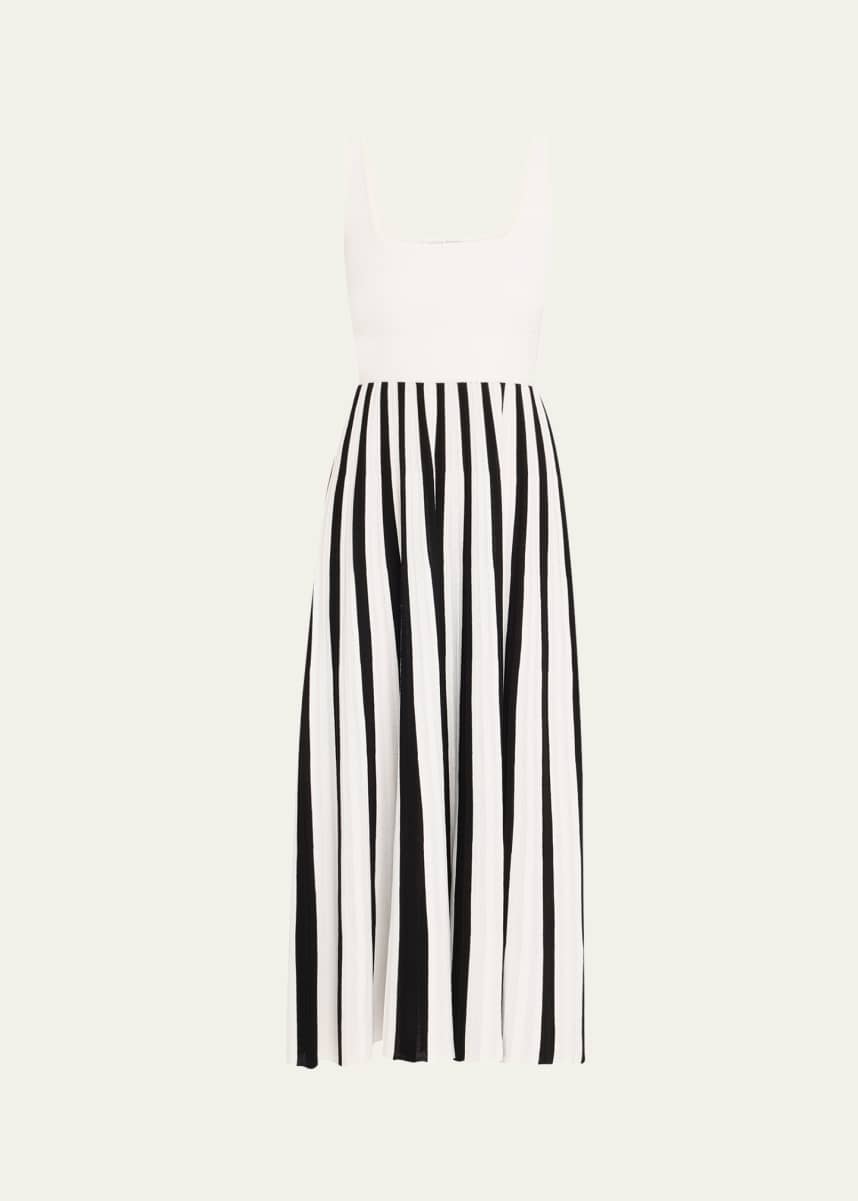 MARIA MCMANUS Stripe Square Neck Mesh Dress