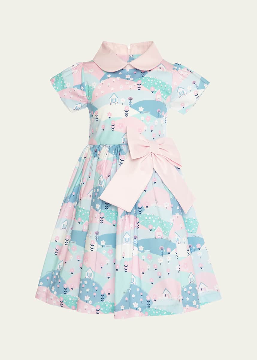Mama Luma Girl's Pastel Cotton Poplin Dress, Size 3T-12