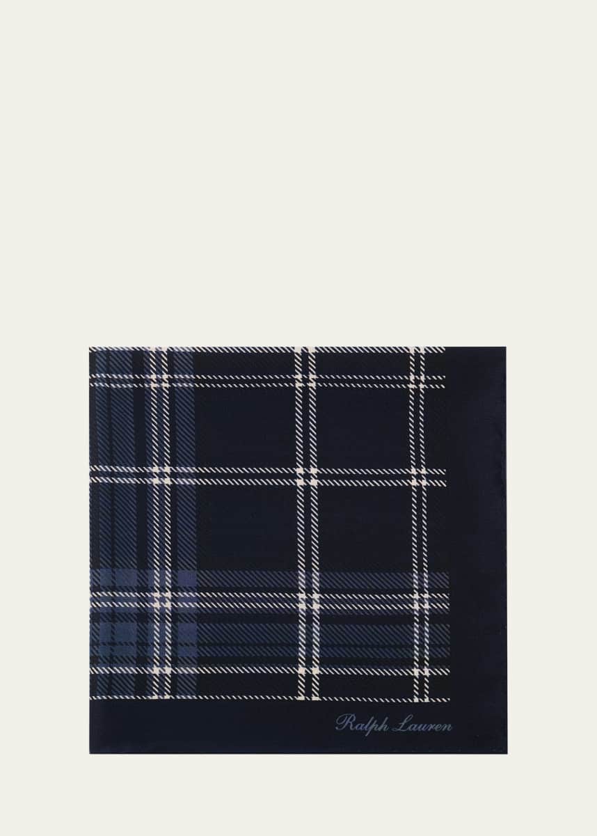 Ralph Lauren Purple Label Men's Tonal Plaid Pocket Square