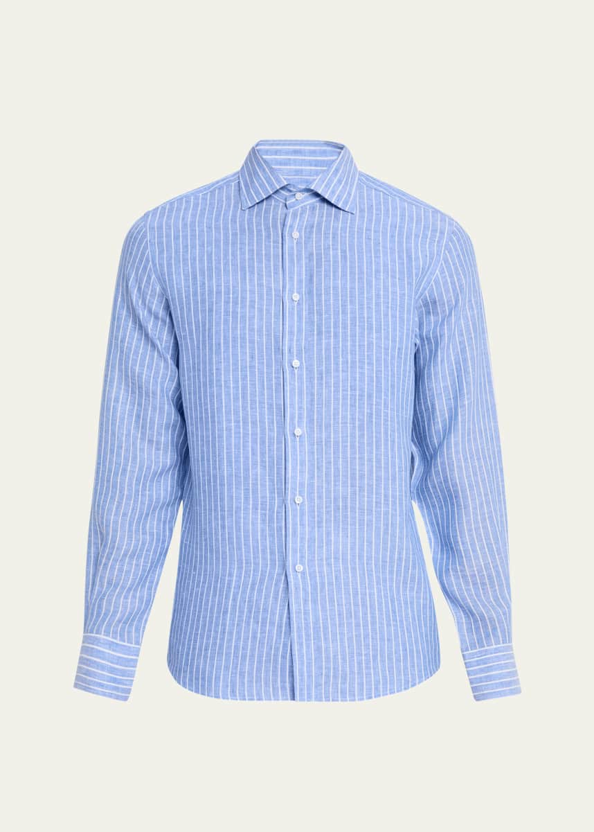 Ralph Lauren Purple Label Men's Aston Striped Linen Sport Shirt